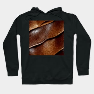 Brown Imitation leather stripes, natural and ecological leather print #26 Hoodie